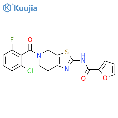 N-[5-(2-chloro-6-fluorobenzoyl)-4H,5H,6H,7H-[1,3]thiazolo[5,4-c]pyridin-2-yl]furan-2-carboxamide structure