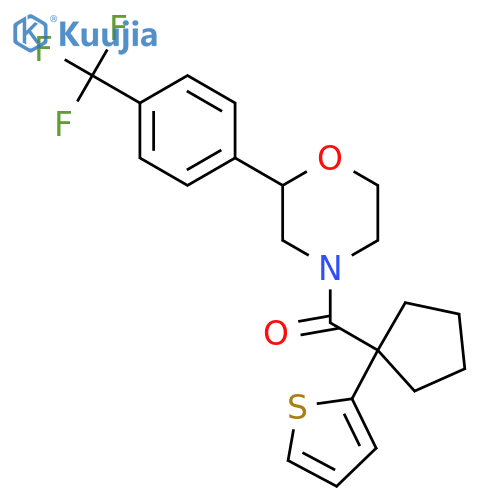 4-1-(thiophen-2-yl)cyclopentanecarbonyl-2-4-(trifluoromethyl)phenylmorpholine structure