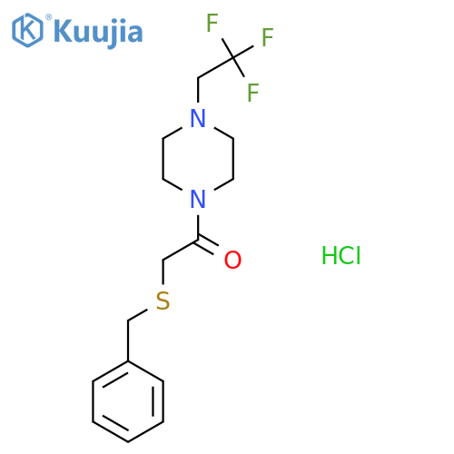 2-(benzylsulfanyl)-1-4-(2,2,2-trifluoroethyl)piperazin-1-ylethan-1-one hydrochloride structure
