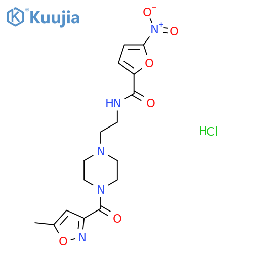 N-{2-4-(5-methyl-1,2-oxazole-3-carbonyl)piperazin-1-ylethyl}-5-nitrofuran-2-carboxamide hydrochloride structure