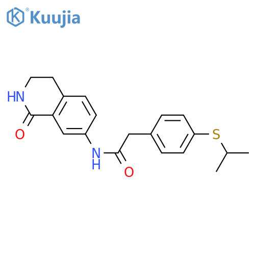 N-(1-oxo-1,2,3,4-tetrahydroisoquinolin-7-yl)-2-4-(propan-2-ylsulfanyl)phenylacetamide structure