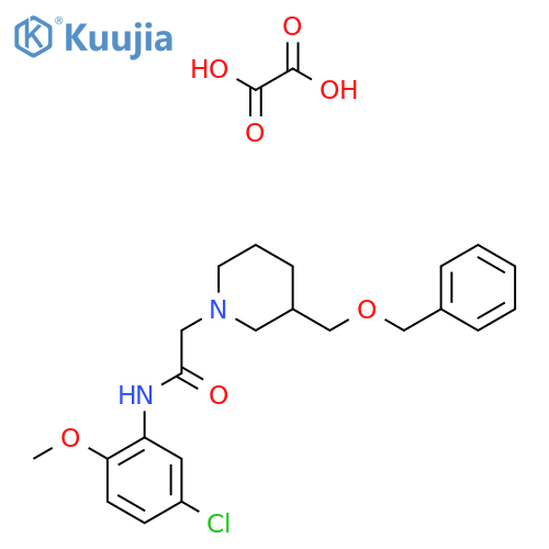 2-{3-(benzyloxy)methylpiperidin-1-yl}-N-(5-chloro-2-methoxyphenyl)acetamide; oxalic acid structure