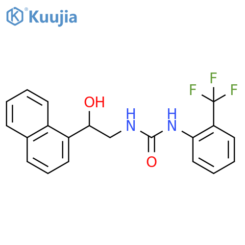 1-2-hydroxy-2-(naphthalen-1-yl)ethyl-3-2-(trifluoromethyl)phenylurea structure