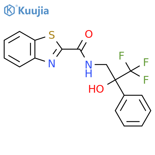 N-(3,3,3-trifluoro-2-hydroxy-2-phenylpropyl)-1,3-benzothiazole-2-carboxamide structure