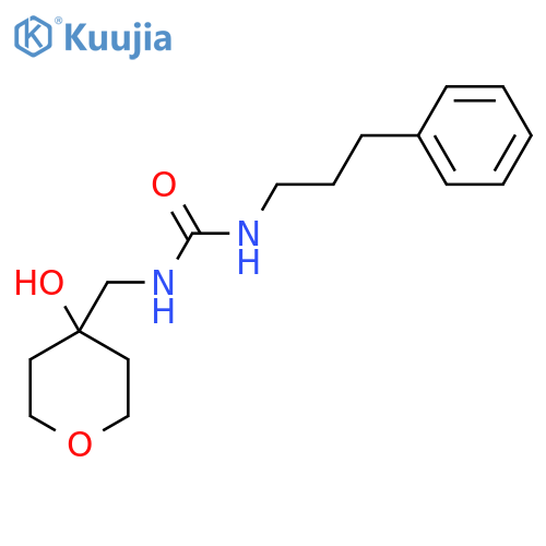 3-(4-hydroxyoxan-4-yl)methyl-1-(3-phenylpropyl)urea structure
