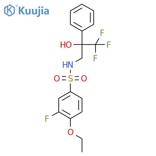 4-ethoxy-3-fluoro-N-(3,3,3-trifluoro-2-hydroxy-2-phenylpropyl)benzene-1-sulfonamide structure