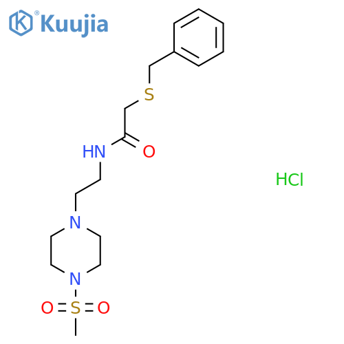 2-(benzylsulfanyl)-N-2-(4-methanesulfonylpiperazin-1-yl)ethylacetamide hydrochloride structure