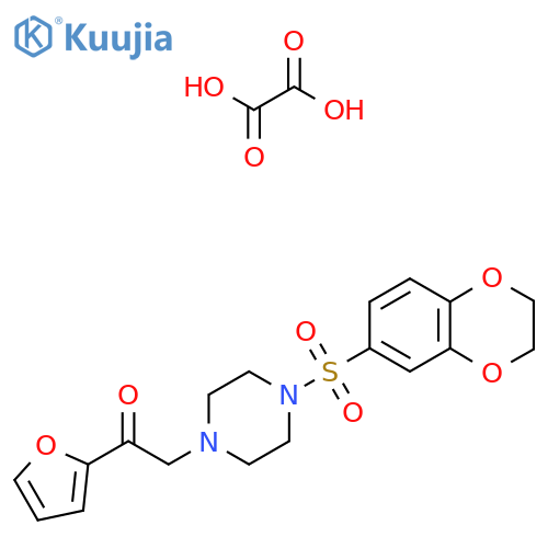 2-4-(2,3-dihydro-1,4-benzodioxine-6-sulfonyl)piperazin-1-yl-1-(furan-2-yl)ethan-1-one; oxalic acid structure