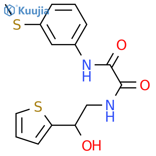 N-2-hydroxy-2-(thiophen-2-yl)ethyl-N'-3-(methylsulfanyl)phenylethanediamide structure