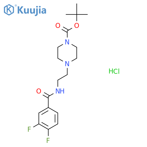 tert-butyl 4-{2-(3,4-difluorophenyl)formamidoethyl}piperazine-1-carboxylate hydrochloride structure