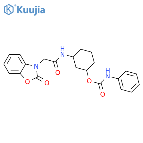 3-2-(2-oxo-2,3-dihydro-1,3-benzoxazol-3-yl)acetamidocyclohexyl N-phenylcarbamate structure