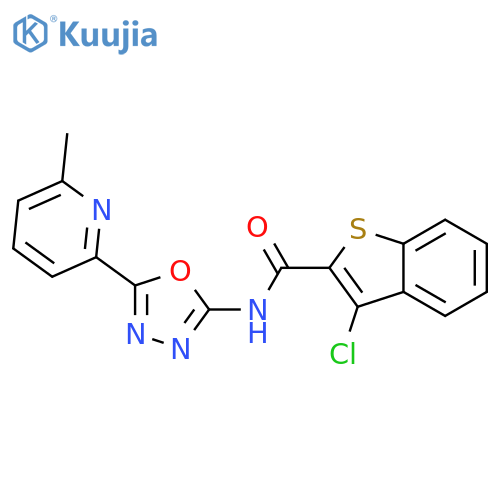 3-chloro-N-5-(6-methylpyridin-2-yl)-1,3,4-oxadiazol-2-yl-1-benzothiophene-2-carboxamide structure