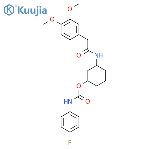 3-2-(3,4-dimethoxyphenyl)acetamidocyclohexyl N-(4-fluorophenyl)carbamate structure