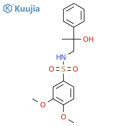 N-(2-hydroxy-2-phenylpropyl)-3,4-dimethoxybenzene-1-sulfonamide structure