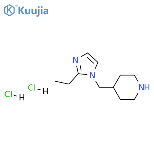 4-[(2-ethyl-1H-imidazol-1-yl)methyl]piperidine dihydrochloride structure