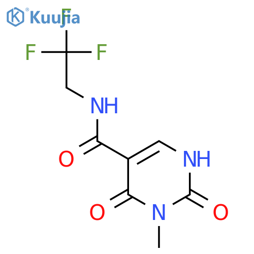3-methyl-2,4-dioxo-N-(2,2,2-trifluoroethyl)-1,2,3,4-tetrahydropyrimidine-5-carboxamide structure