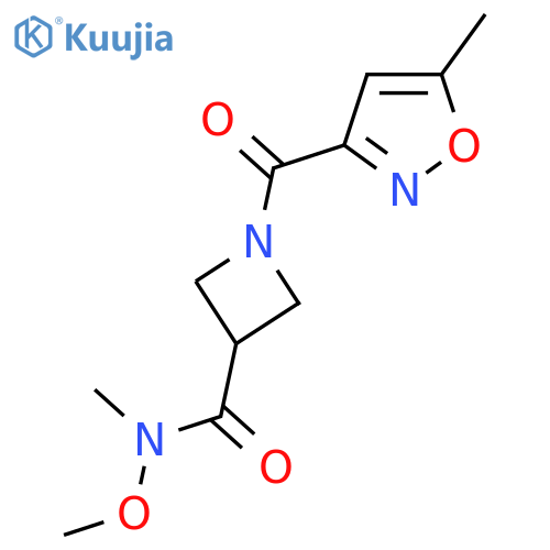N-methoxy-N-methyl-1-(5-methyl-1,2-oxazole-3-carbonyl)azetidine-3-carboxamide structure