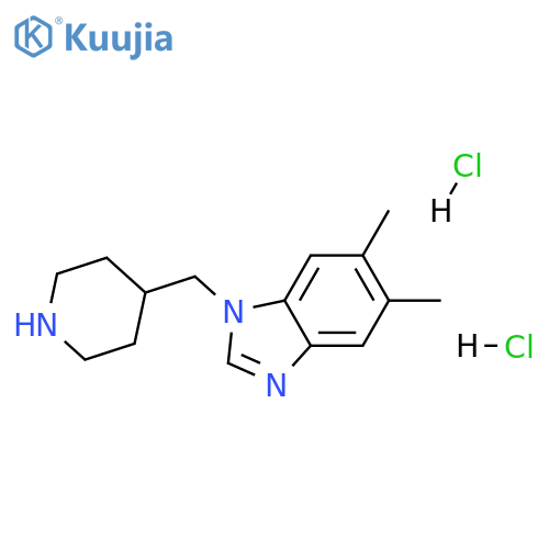 5,6-dimethyl-1-(piperidin-4-ylmethyl)-1H-benzimidazole dihydrochloride structure