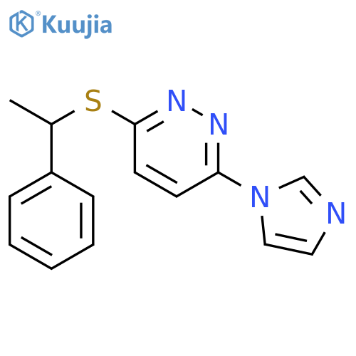 3-(1H-imidazol-1-yl)-6-(1-phenylethyl)sulfanylpyridazine structure