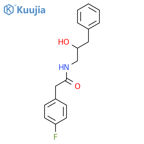 2-(4-fluorophenyl)-N-(2-hydroxy-3-phenylpropyl)acetamide structure