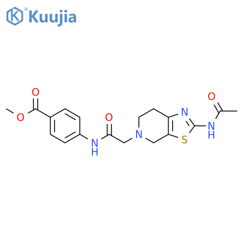 methyl 4-(2-{2-acetamido-4H,5H,6H,7H-1,3thiazolo5,4-cpyridin-5-yl}acetamido)benzoate structure