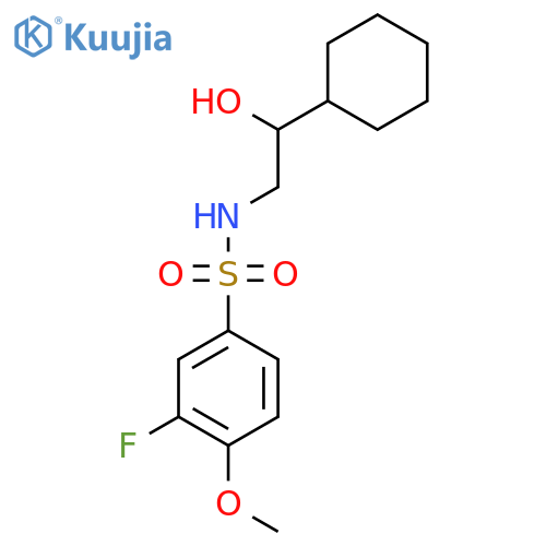 N-(2-cyclohexyl-2-hydroxyethyl)-3-fluoro-4-methoxybenzene-1-sulfonamide structure