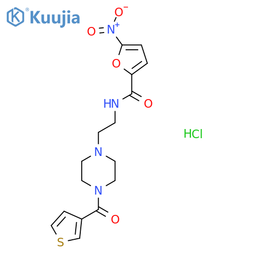5-nitro-N-{2-4-(thiophene-3-carbonyl)piperazin-1-ylethyl}furan-2-carboxamide hydrochloride structure