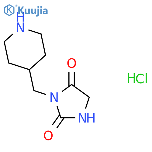 3-[(piperidin-4-yl)methyl]imidazolidine-2,4-dione hydrochloride structure
