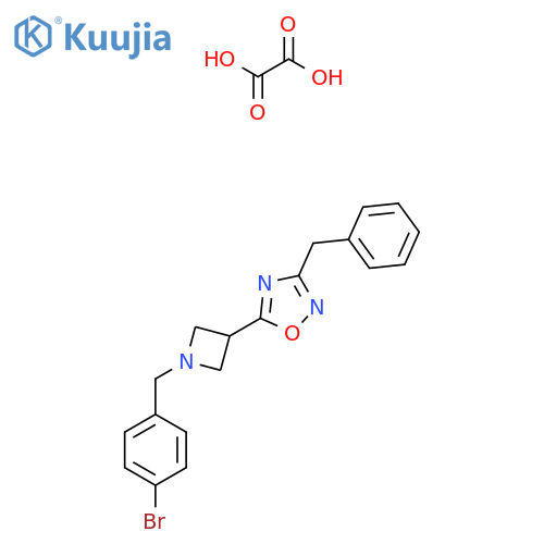 3-benzyl-5-{1-(4-bromophenyl)methylazetidin-3-yl}-1,2,4-oxadiazole; oxalic acid structure