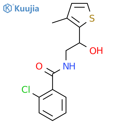 2-chloro-N-2-hydroxy-2-(3-methylthiophen-2-yl)ethylbenzamide structure