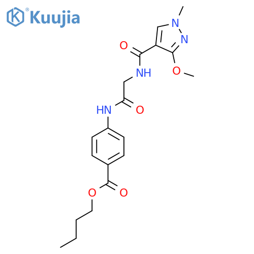 butyl 4-{2-(3-methoxy-1-methyl-1H-pyrazol-4-yl)formamidoacetamido}benzoate structure