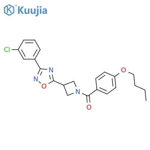 5-1-(4-butoxybenzoyl)azetidin-3-yl-3-(3-chlorophenyl)-1,2,4-oxadiazole structure