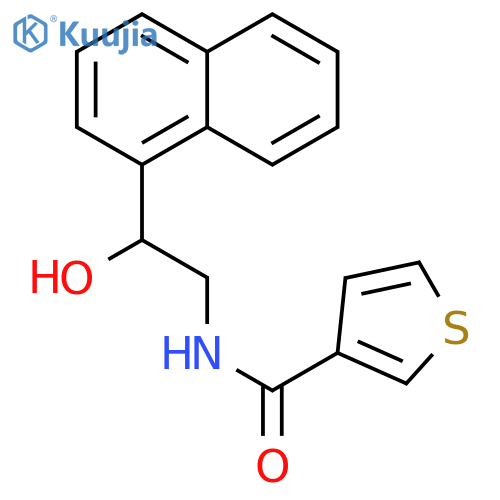 N-2-hydroxy-2-(naphthalen-1-yl)ethylthiophene-3-carboxamide structure