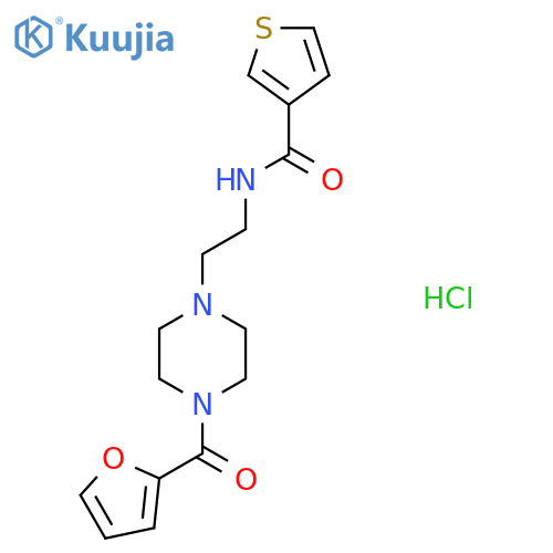 N-{2-4-(furan-2-carbonyl)piperazin-1-ylethyl}thiophene-3-carboxamide hydrochloride structure