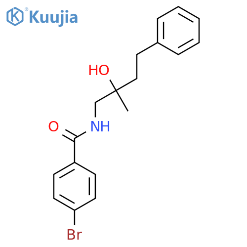 4-bromo-N-(2-hydroxy-2-methyl-4-phenylbutyl)benzamide structure