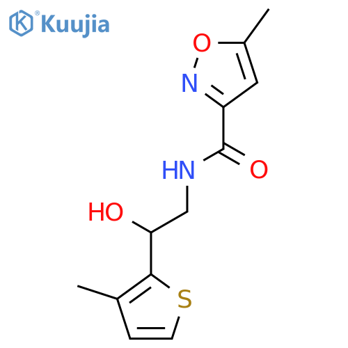 N-2-hydroxy-2-(3-methylthiophen-2-yl)ethyl-5-methyl-1,2-oxazole-3-carboxamide structure