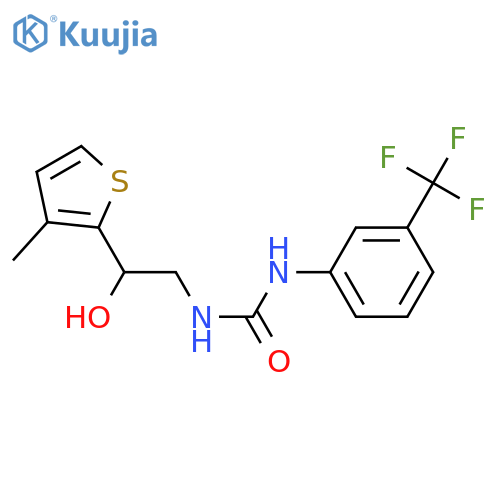 3-2-hydroxy-2-(3-methylthiophen-2-yl)ethyl-1-3-(trifluoromethyl)phenylurea structure