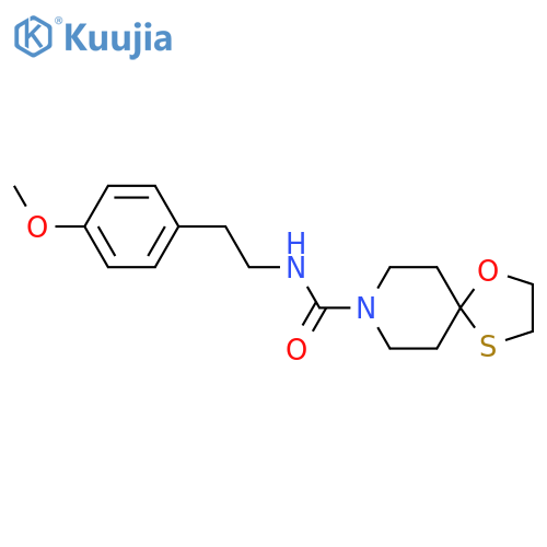 N-2-(4-methoxyphenyl)ethyl-1-oxa-4-thia-8-azaspiro4.5decane-8-carboxamide structure