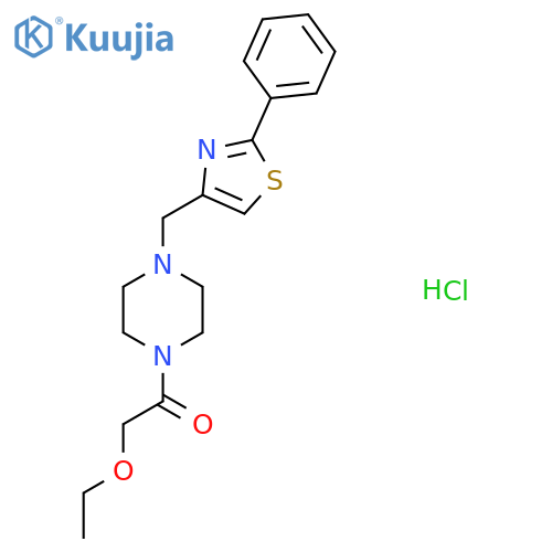 2-ethoxy-1-{4-[(2-phenyl-1,3-thiazol-4-yl)methyl]piperazin-1-yl}ethan-1-one hydrochloride structure