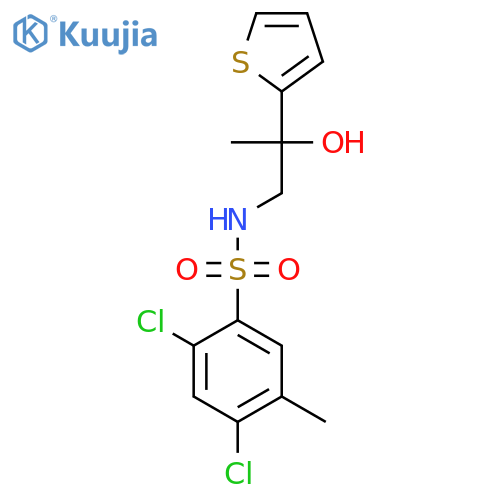 2,4-dichloro-N-2-hydroxy-2-(thiophen-2-yl)propyl-5-methylbenzene-1-sulfonamide structure
