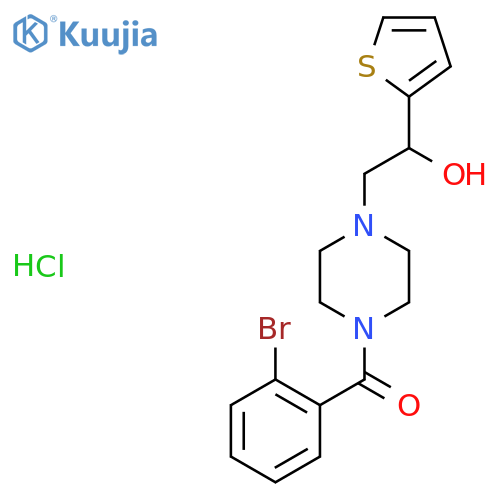 2-4-(2-bromobenzoyl)piperazin-1-yl-1-(thiophen-2-yl)ethan-1-ol hydrochloride structure