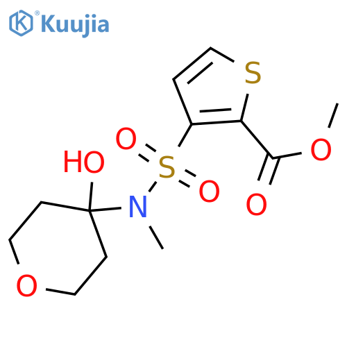 methyl 3-{(4-hydroxyoxan-4-yl)methylsulfamoyl}thiophene-2-carboxylate structure