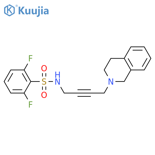 2,6-difluoro-N-4-(1,2,3,4-tetrahydroisoquinolin-2-yl)but-2-yn-1-ylbenzene-1-sulfonamide structure