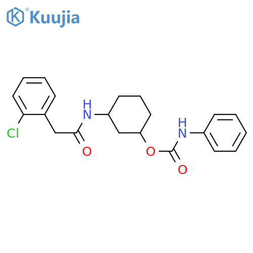 3-2-(2-chlorophenyl)acetamidocyclohexyl N-phenylcarbamate structure