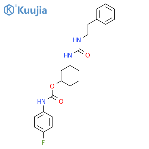 3-{(2-phenylethyl)carbamoylamino}cyclohexyl N-(4-fluorophenyl)carbamate structure