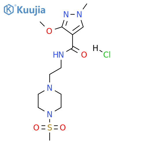 N-2-(4-methanesulfonylpiperazin-1-yl)ethyl-3-methoxy-1-methyl-1H-pyrazole-4-carboxamide hydrochloride structure