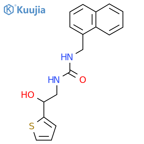 3-2-hydroxy-2-(thiophen-2-yl)ethyl-1-(naphthalen-1-yl)methylurea structure