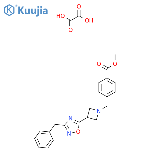 methyl 4-{3-(3-benzyl-1,2,4-oxadiazol-5-yl)azetidin-1-ylmethyl}benzoate; oxalic acid structure