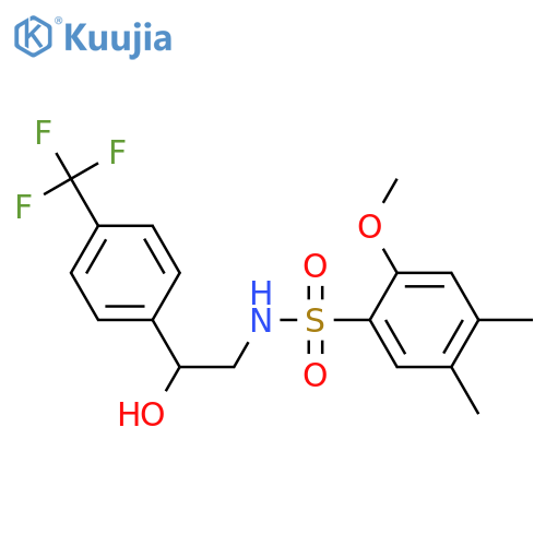 N-{2-hydroxy-2-4-(trifluoromethyl)phenylethyl}-2-methoxy-4,5-dimethylbenzene-1-sulfonamide structure