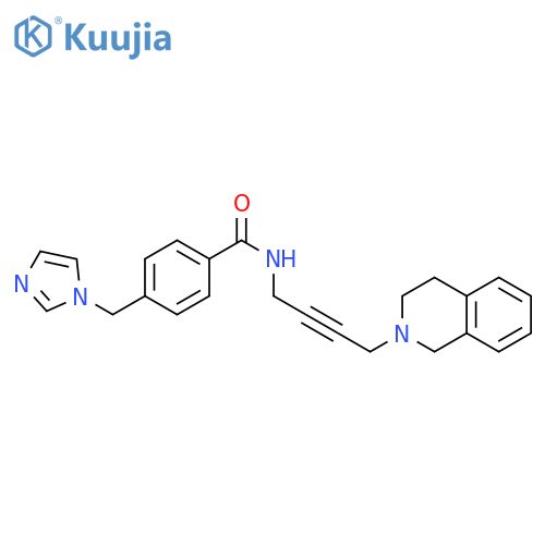 4-(1H-imidazol-1-yl)methyl-N-4-(1,2,3,4-tetrahydroisoquinolin-2-yl)but-2-yn-1-ylbenzamide structure